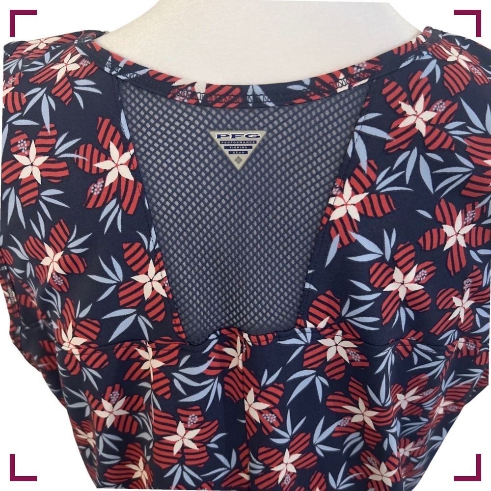 New W/Tags Columbia Woman's Midway Bay Floral Printed Dress Omni Freeze‎ Sz. XL